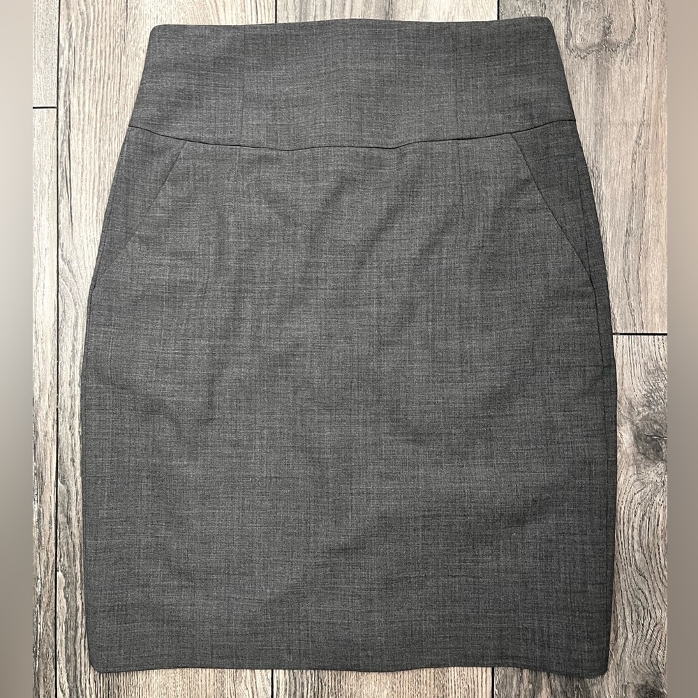 Banana Republic Brand Pencil Skirt, Gray, Size 4
